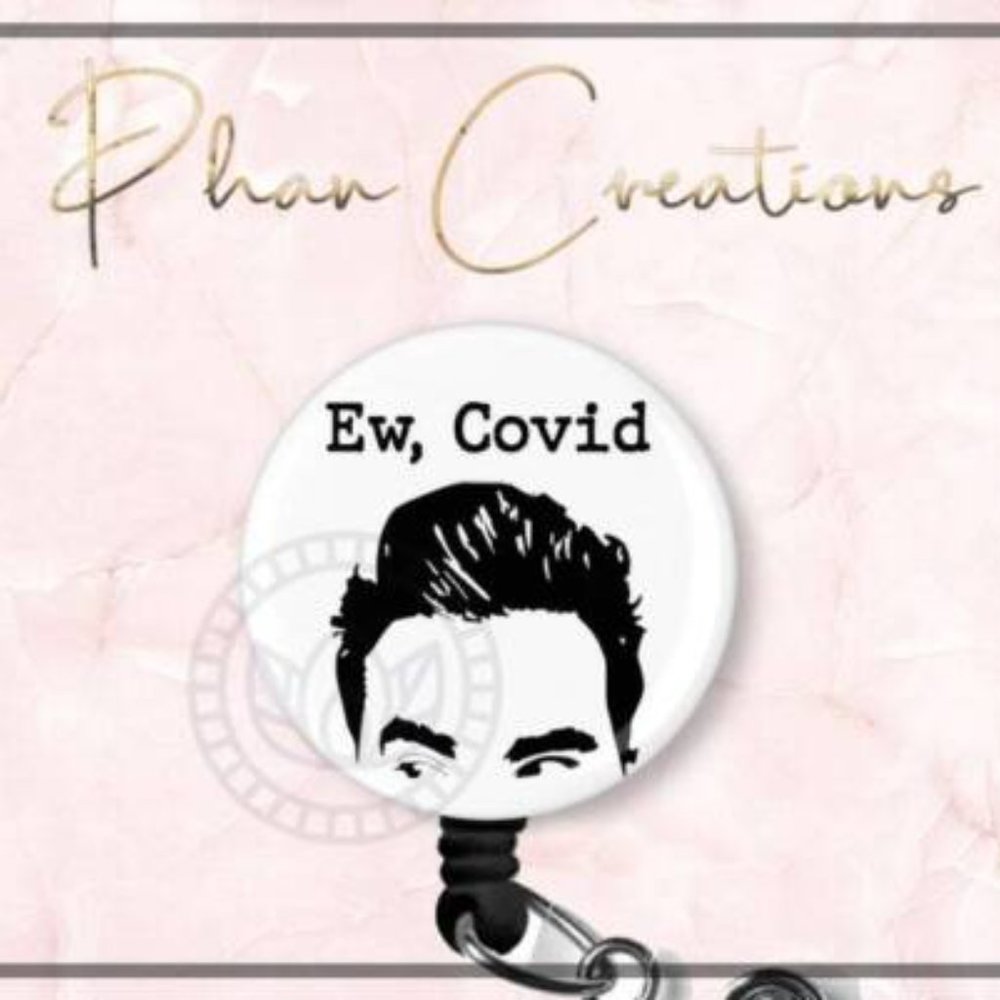 Ew Covid Retractable Badge Reel Funny CNA Nurse RN Doctor ID Holder